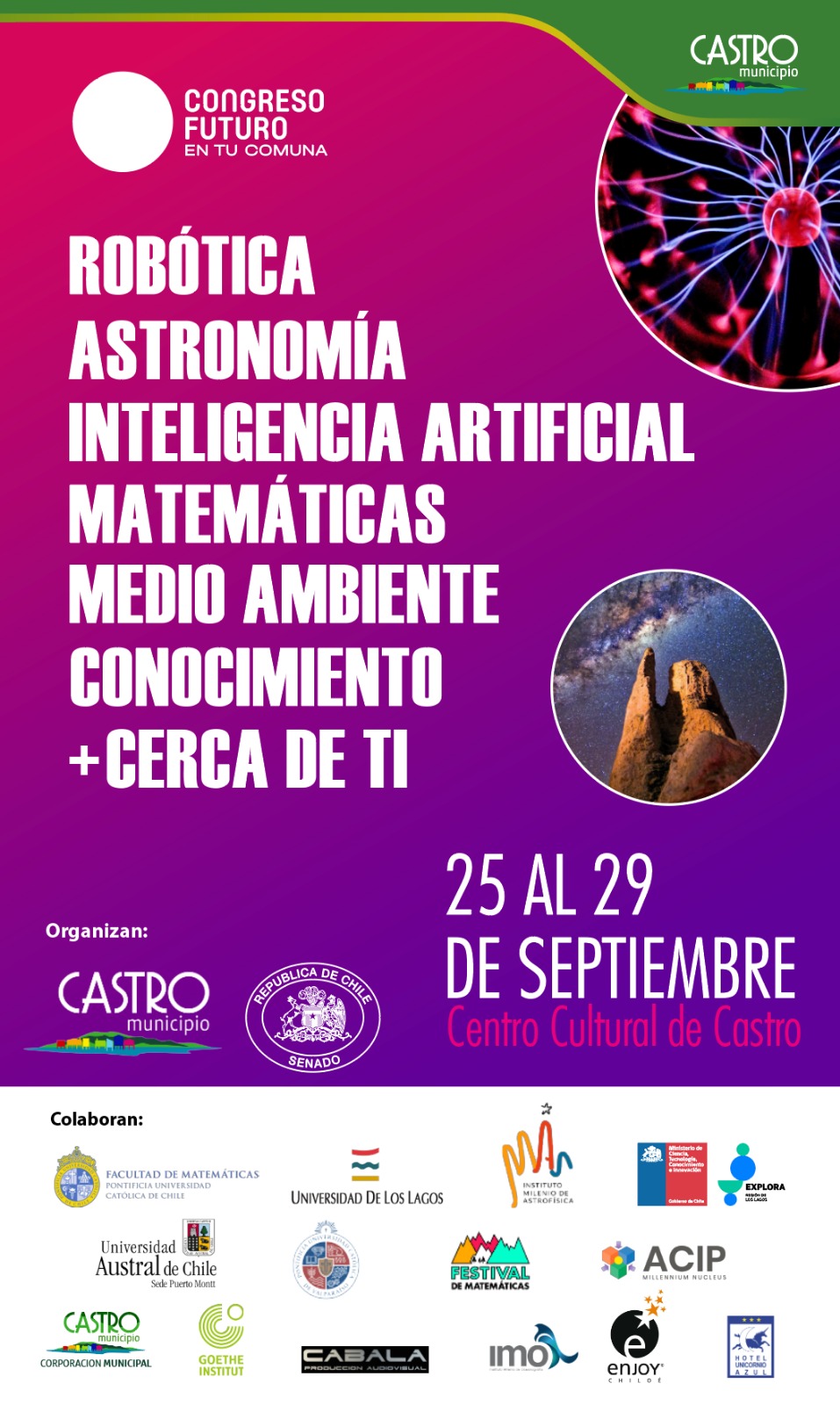 Congreso del Futuro trae astronomía, robótica e inteligencia artificial a Castro
