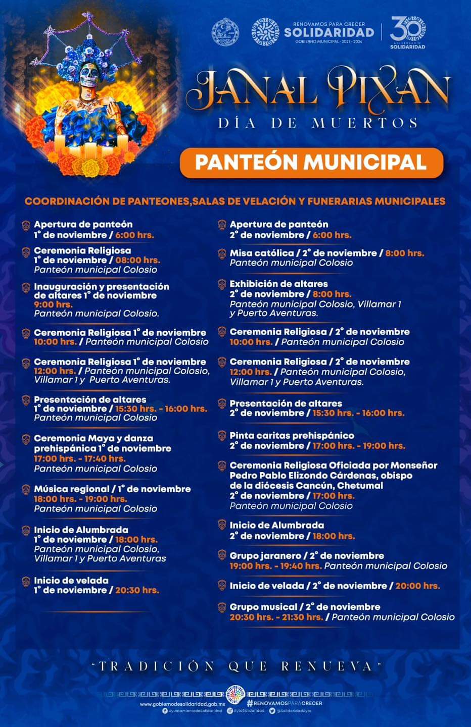 Solidaridad listo para festejar Día de Muertos con festival “Janal Pixan” – H. Ayuntamiento de Solidaridad