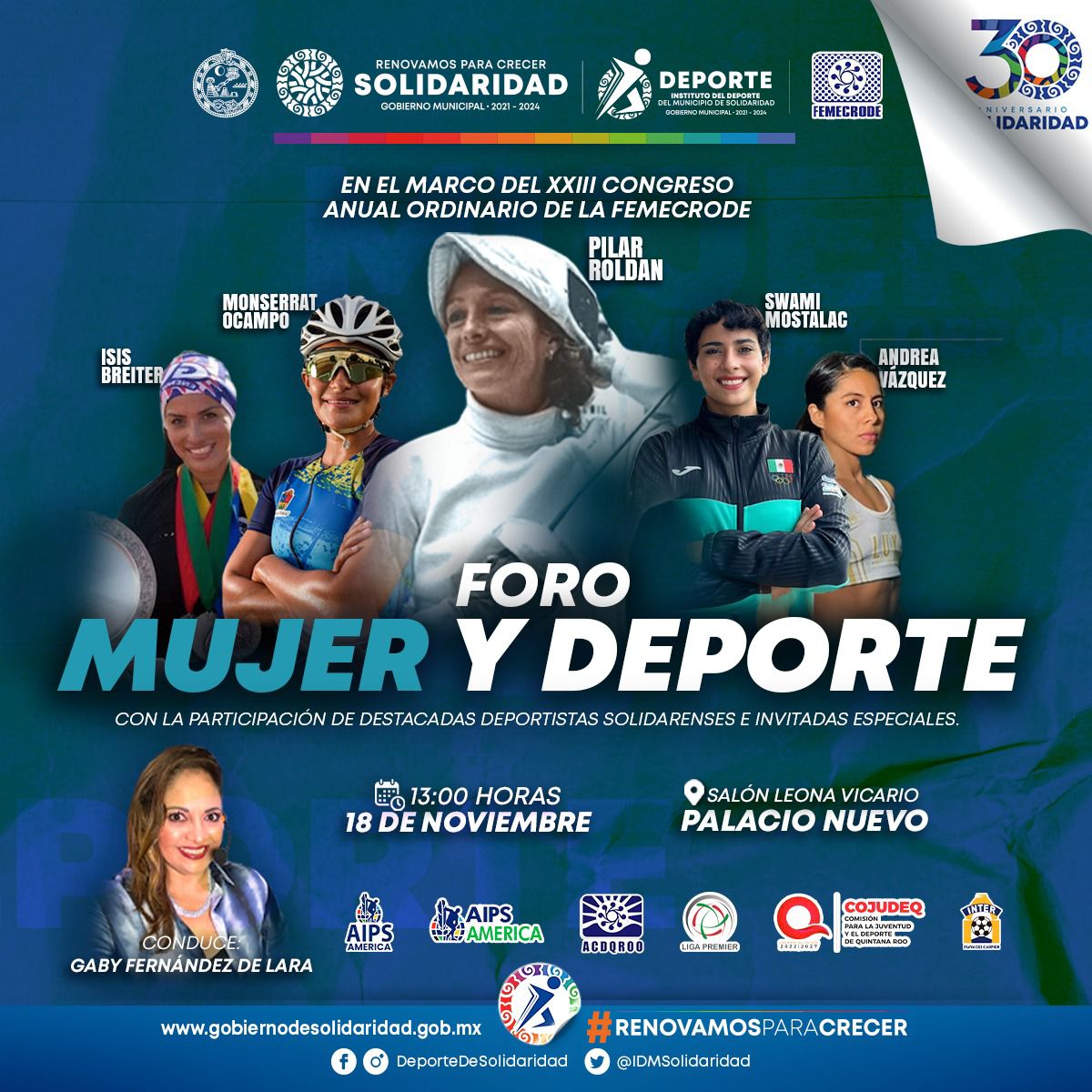 Mujeres destacadas del deporte solidarense compartirán experiencias en el marco del Congreso Anual Ordinario de la FEMECRODE – H. Ayuntamiento de Solidaridad